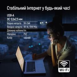 Кабель питания ColorWay USB to DC 5.5x2.5mm 9V 1.0m black Фото 7