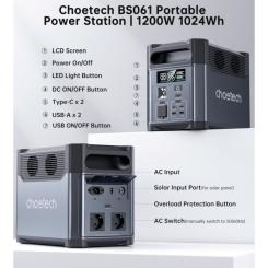 Зарядная станция Choetech BS0061 1200W 1024Wh Фото 9