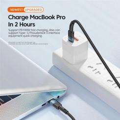 Дата кабель Essager USB-C to USB-C 2.0m 100W blue Фото 6