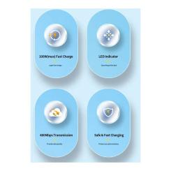 Дата кабель Essager USB-C to USB-C 1.0m 100W black Фото 9