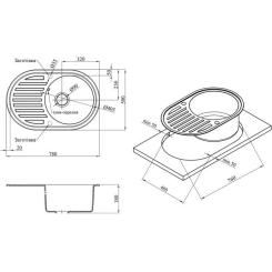 Мойка кухонная Kroner KompositCOL-7750 Фото 5