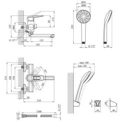 Смеситель Kroner KRM Kante - C060 Фото 7