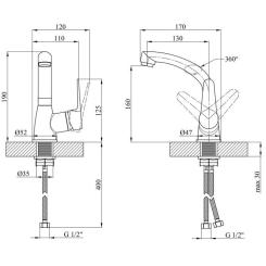 Смеситель Kroner Elbe-C031 Фото 7