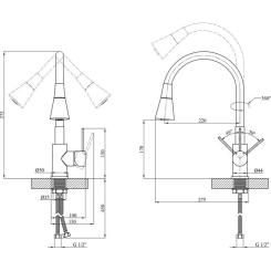 Смеситель Kroner Kuche-C031RED Фото 8