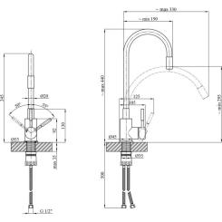 Смеситель Kroner Klassisch-ESG035GRA Фото 8