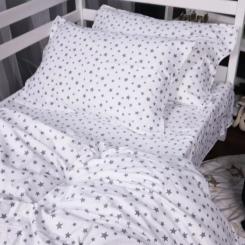 Постельное белье MirSon 016 White Stars Фланель 2x143x210 Семейный Фото 1