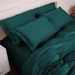 Постельное белье MirSon Tencel №07 Emerald 175х210 двуспальный Фото 6
