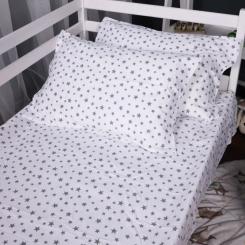 Постельное белье MirSon 016 White Stars Фланель 200x220 Евро Фото 5