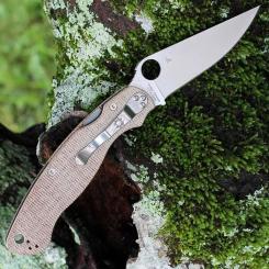 Нож Spyderco Military 2 CPM Cru-Wear Micarta Brown Фото 7