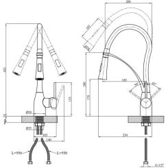 Смеситель Kroner Ersel-GRP03393BLK Фото 8