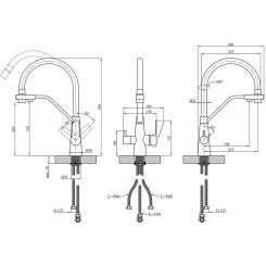 Смеситель Kroner Klassisch-PVD03817BLK Фото 8