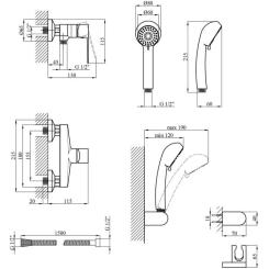 Душевой гарнитур Kroner Eifel-C050 Фото 6