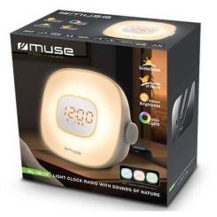 Настольные часы Muse Радіо-годинник з USB білий Фото 5