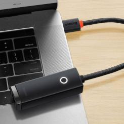Переходник Baseus USB-C to RJ45 Ethernet 1000Mbps black Фото 9