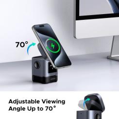 Зарядное устройство Ugreen 2-in-1 wireless iPhone + AirPods W709 gray Фото 4