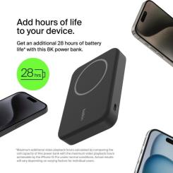 Батарея универсальная Belkin 8000mAh MagSafe Wireless Qi2 Black Фото 1