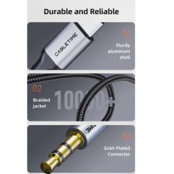 Кабель мультимедийный Cabletime USB-C to 3.5mm M 1.0m Фото 1