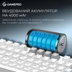 Клавиатура GamePro Asgard Ragnar Wireless/Bluetooth/USB UA White Фото 9