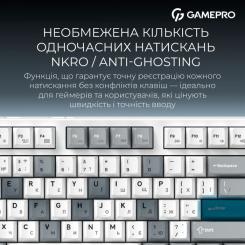 Клавиатура GamePro Asgard Ragnar Wireless/Bluetooth/USB UA White Фото 10