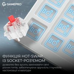 Клавиатура GamePro Asgard Ragnar Wireless/Bluetooth/USB UA White Фото 7