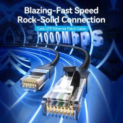 Патч-корд Vention 3м, UTP cat 6 RJ-45 black Фото 1