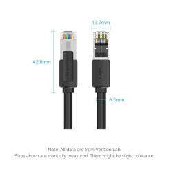 Патч-корд Vention 1м, S/FTP cat 8 RJ-45 black Фото 10