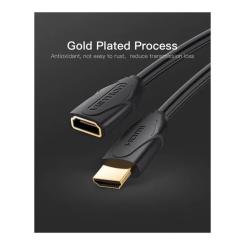 Кабель мультимедийный Vention HDMI M to HDMI F 2.0m 4K60Hz black Фото 1