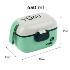 Ланч-бокс Kite 450 мл зелений Фото 1