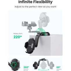 Универсальный автодержатель Ugreen LP405 Waterfall-Shaped Suction Cup Phone Mount Фото 3
