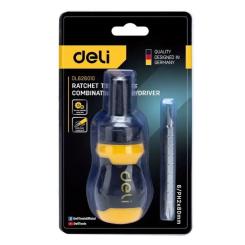 Отвертка Deli PH2 + SL6 з тріскачкою Фото 1