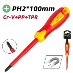 Отвертка Deli изолированная крестовая PH2 x 100 мм Фото 5