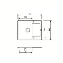 Мойка кухонная Adamant Minimal графіт + змішувач Фото 5