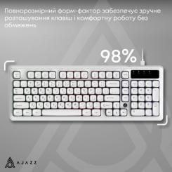 Клавиатура Ajazz AF98 USB UA White Фото 7