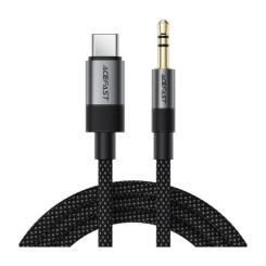 Кабель мультимедийный Acefast USB-C to 3.5mm M 0.15m black Фото