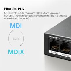 Коммутатор сетевой Mercusys MS106LP Фото 8