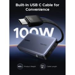 Батарея универсальная Ugreen 20000mAh 145W with Built-in Cable Фото 6