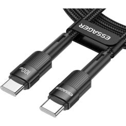 Дата кабель Essager USB-C to USB-C 0.5m 100W black Фото 1