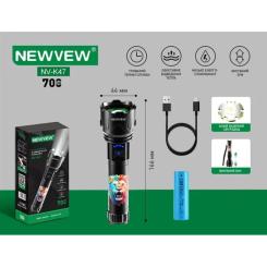 Фонарь NEWVEW NV-K47-Lion 3000mAh Black Фото 2
