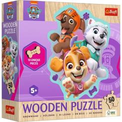Пазл Trefl Wooden Веселая компания щенков, 50 элементо Фото