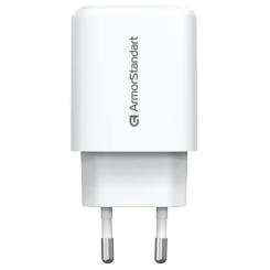 Зарядное устройство Armorstandart 1xUSB-C + 1xUSB 25W GaN white Фото