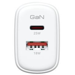 Зарядное устройство Armorstandart 1xUSB-C + 1xUSB 25W GaN white Фото 1