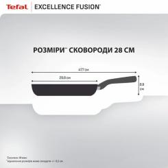 Сковорода Tefal Excellence Fusion, 28см, чорний Фото 3