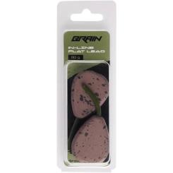 Грузило Brain In-Line Flat Lead 110g 2шт/уп Brown Фото 1