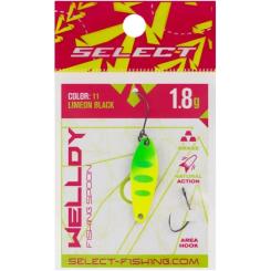 Блесна Select Welldy 1.8g 31mm 11 LimeON Black Фото 1