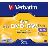 Диск DVD Verbatim mini 1.4Gb 4X Jewel 5шт Matt Silver Фото 1