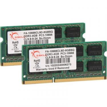 Модуль памяти для ноутбука G.Skill SoDIMM DDR3 8GB (2x4GB) 1333 MHz Фото