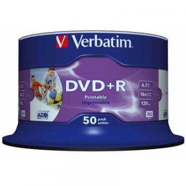Диск DVD Verbatim 4.7Gb 16X CakeBox 50штWidePrintable Фото 1