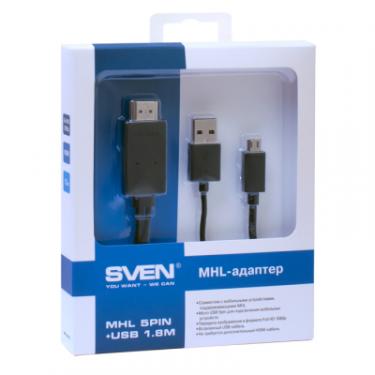 Кабель мультимедийный Sven HDMI F to Micro USB BM, MHL Фото 1