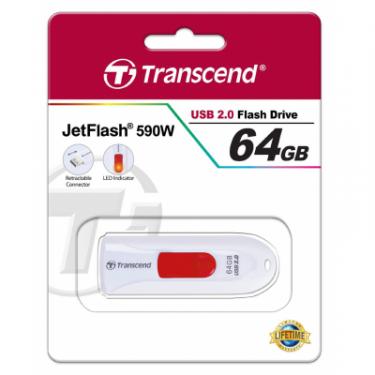 USB флеш накопитель Transcend 64Gb JetFlash 590 White USB 2.0 Фото 4