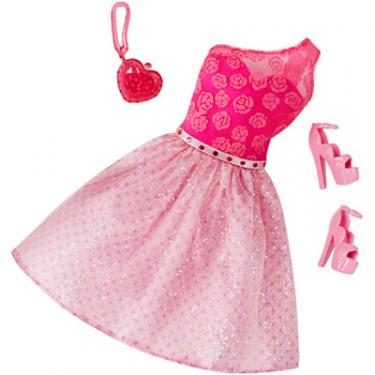 Аксессуар к кукле Barbie Розовое платье с клатчем-сердечком Фото
